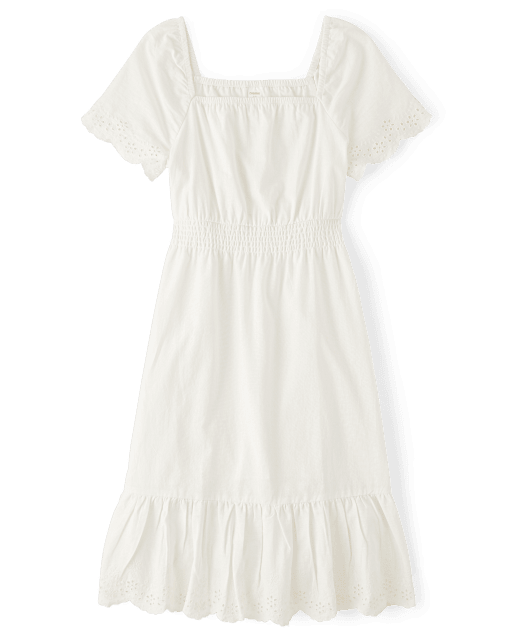 Vestidos Mommy And Me De Mezcla De Lino Con Ojales Y Escalonados - lbl_product_image_view_2