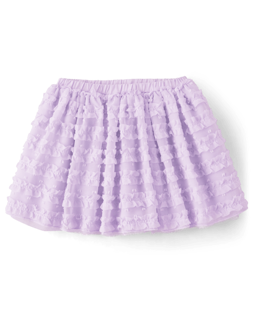 Girls Ruffle Swiss Dot Tutu Skirt - Lovely Lavender