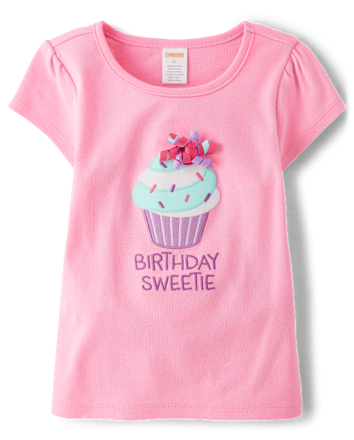 Top Cupcake Bordado Niña - Birthday Boutique