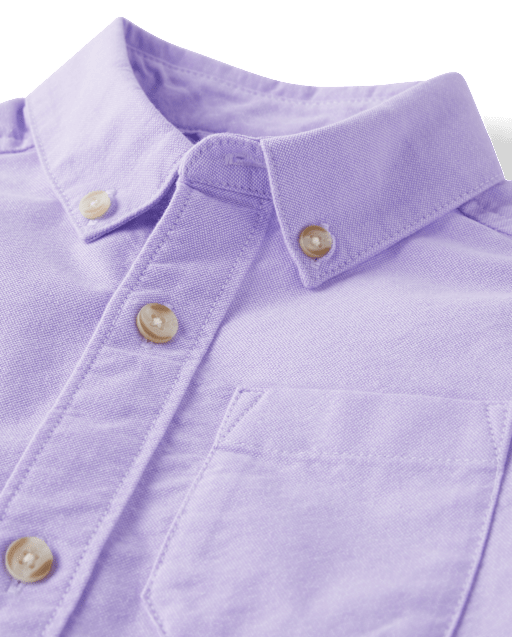 Boys Oxford Button Up Shirt - Lovely Lavender - view 2