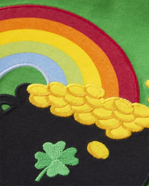 Boys Embroidered Rainbow Top - Little Leprechaun - view 2