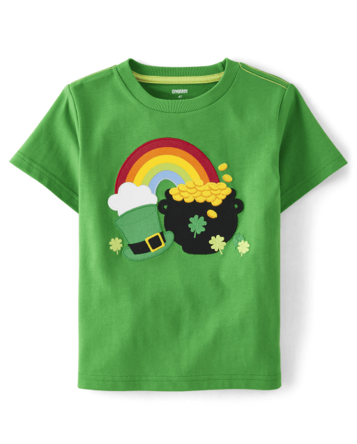 Boys Embroidered Rainbow Top - Little Leprechaun