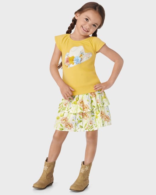 Girls Floral Ruffle Dress - Prairie Fields