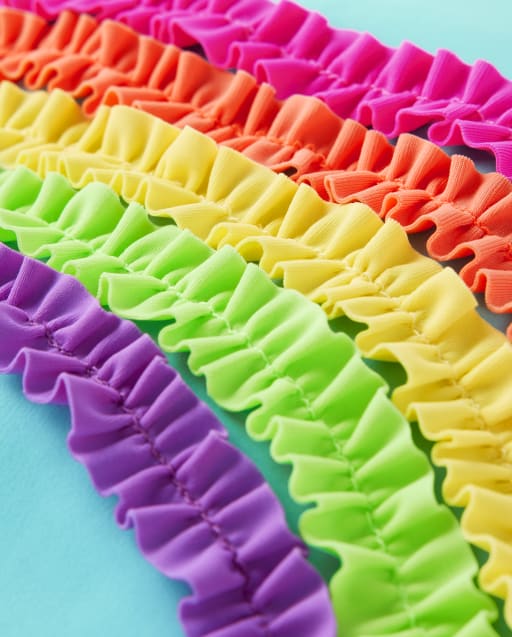 Girls Ruffle Rainbow One Piece Swimsuit - Swim - view 2