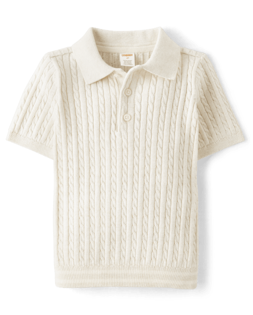 Boys Cable Knit Sweater Polo - Signs of Spring