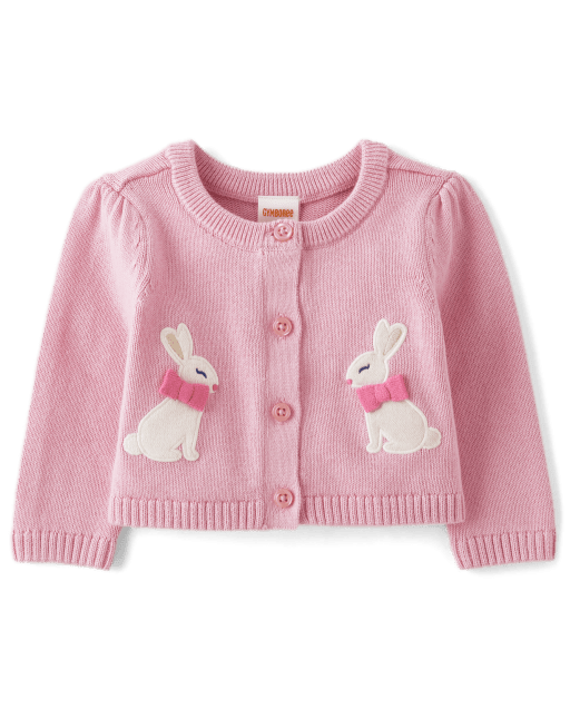 Baby Girls Embroidered Bunny Cardigan - Spring Celebrations