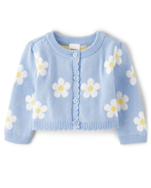 Baby Girls Daisy Scalloped Cardigan - Spring Celebrations