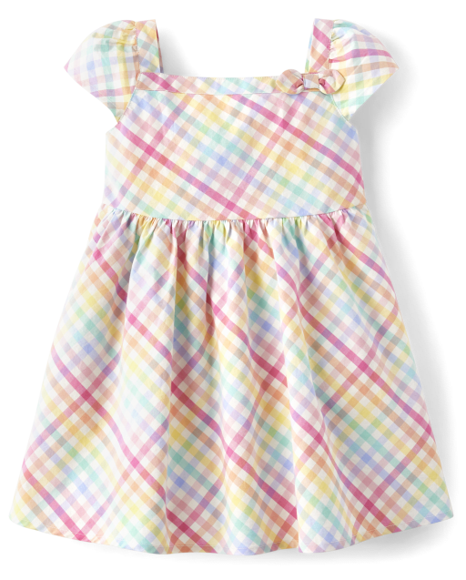 Robe évasée en popeline vichy arc-en-ciel pour fille - Fêtes de printemps - lbl_product_image_view_2