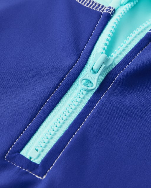 Boys Striped Zip Rashguard - Swim - view 2