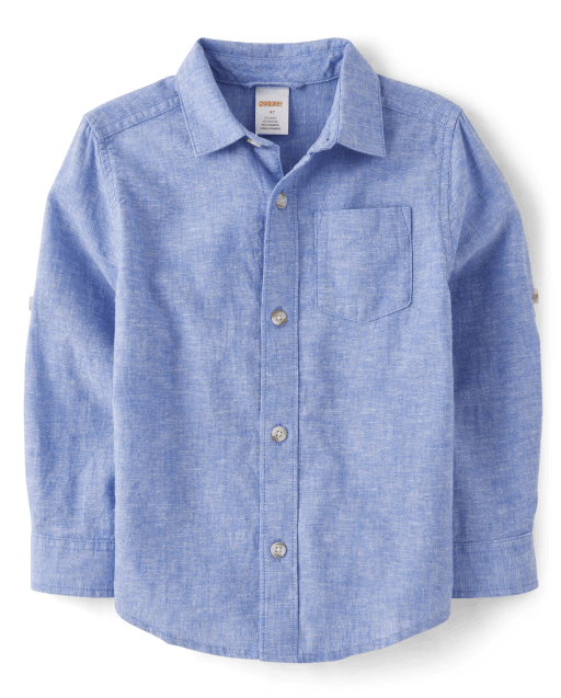 Chemise boutonnée en lin mélangé pour enfants - lbl_product_image_view_2