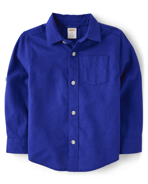 Chemise boutonnée en lin mélangé pour enfants, papa et moi - lbl_product_image_view_2