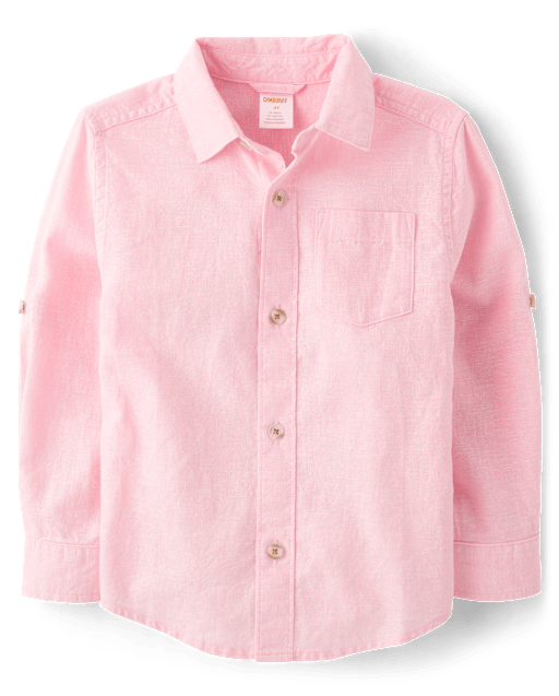 Kids Linen-Blend Button Up Shirt - view 2