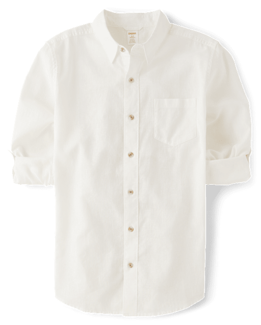 Mens Dad And Me Linen-Blend Button Up Shirt