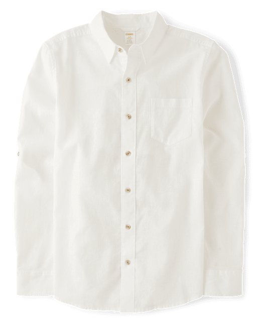 Mens Dad And Me Linen-Blend Button Up Shirt - lbl_product_image_view_2
