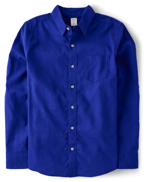 Mens Dad And Me Linen-Blend Button Up Shirt - lbl_product_image_view_2
