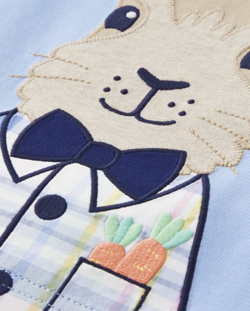 Boys Embroidered Bunny Top - Garden Party - view 2