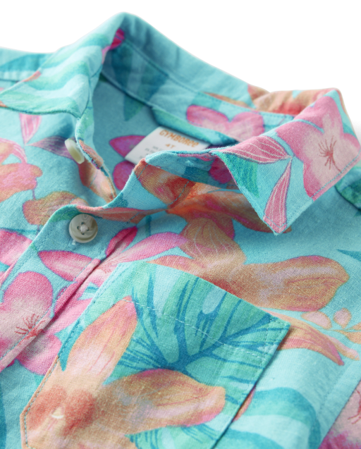 Boys Tropical Button Up Shirt - Splish-Splash - view 2