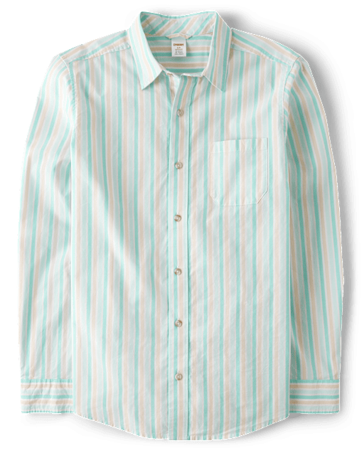 Mens Dad And Me Striped Poplin Button Up Shirt - Signs of Spring