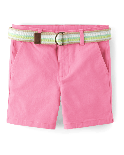 Boys Belted Chino Shorts - Seaside Palms