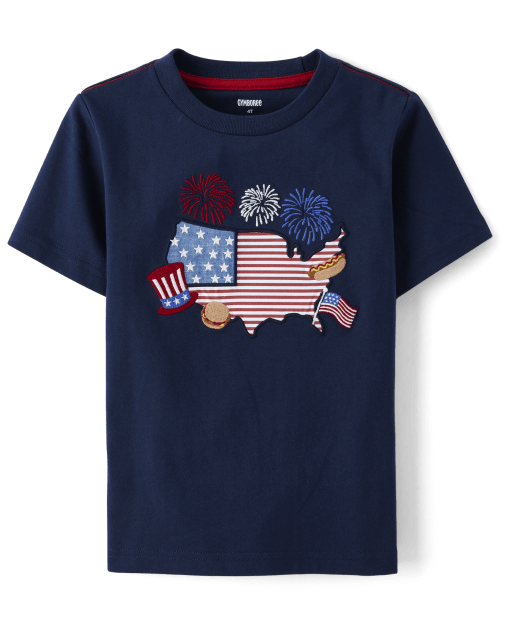 Boys Embroidered Map Top - American Cutie