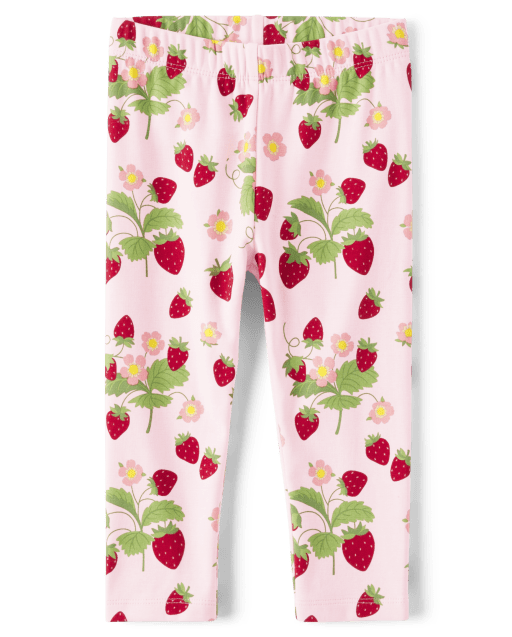 Girls Strawberry Capri Leggings - Strawberry Sweetie