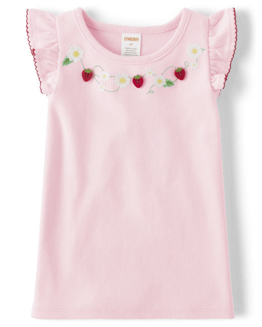 Gymboree Girls' and Toddler Embroidered Graphic Sleeveless T-Shirts