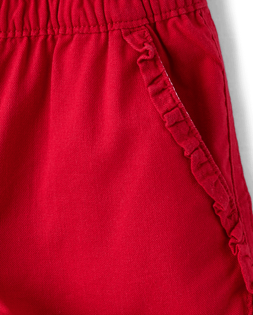 Girls Ruffle Pull On Shorts - Little Essentials - view 2