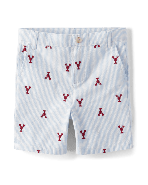 Boys Schiffli Lobster Chino Shorts - Little Essentials - view 1