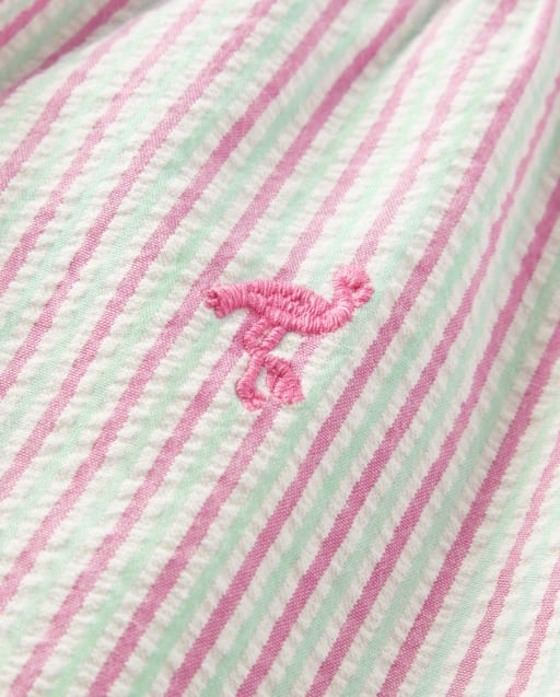 Boys Schiffli Flamingo Chino Shorts - Seaside Palms - view 2