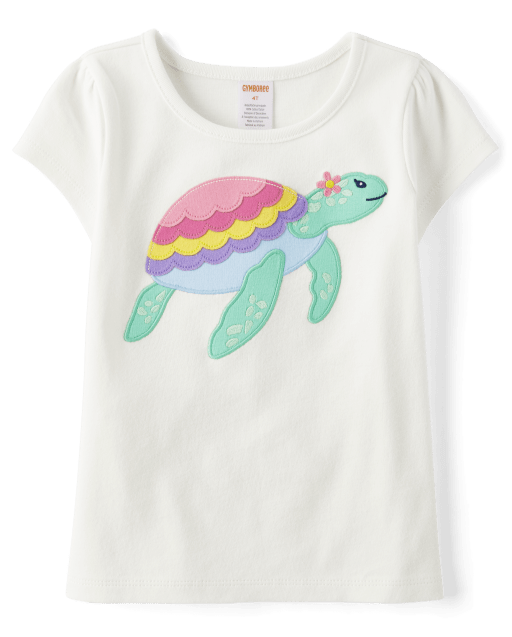 Girls Embroidered Turtle Top - Little Classics