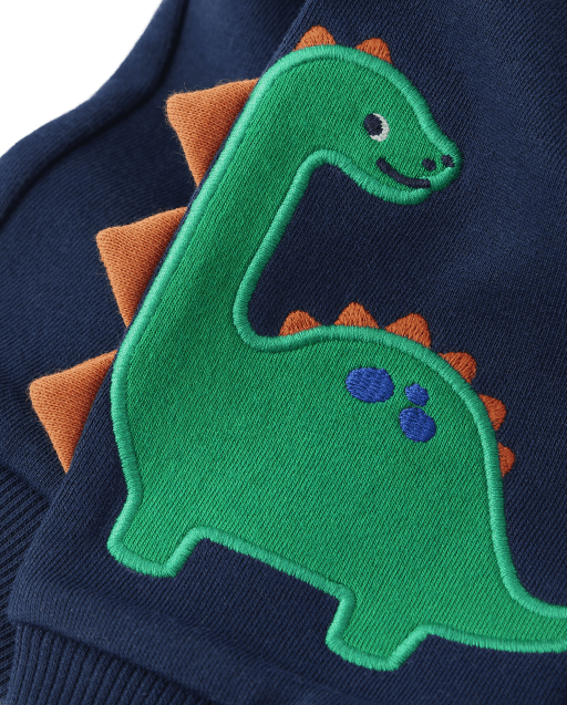 Boys Embroidered Dino Fleece Jogger Pants - Classroom Cutie - view 2