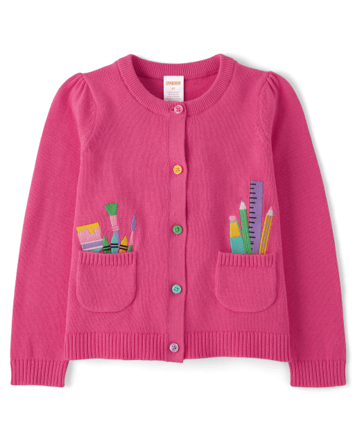 Gilet brodé pour fournitures scolaires fille - Adorable pour la classe - lbl_product_image_view_1