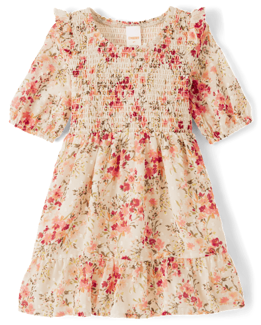 Vestidos Niña Floral Volantes Fruncidos - Country Charm