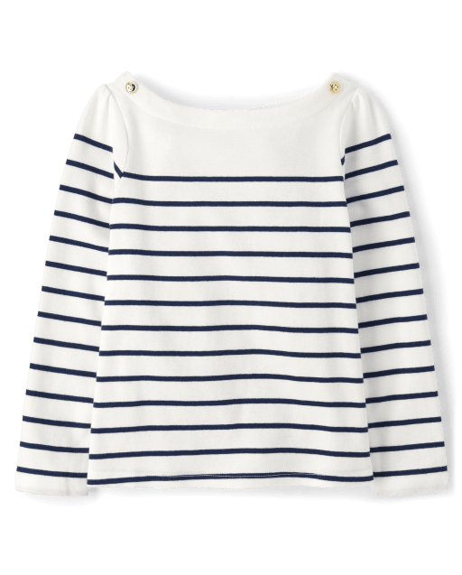 Girls Striped Boat Neck Top - Classroom Cutie