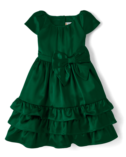 Girls Ruffle Bow Fit And Flare Dress - All Dressed Up - view 2