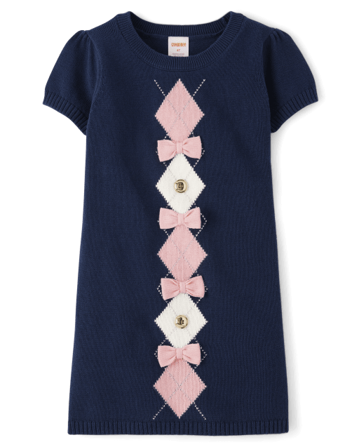 Girls Argyle Sweater Dress - Classroom Cutie