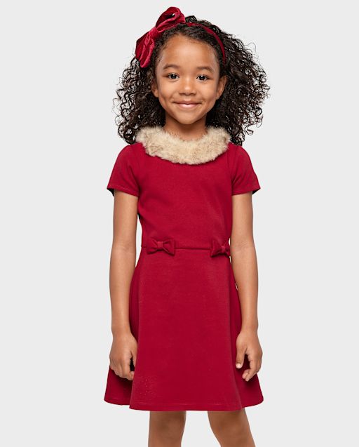 Girls Bow Ponte Dress - All Dressed Up