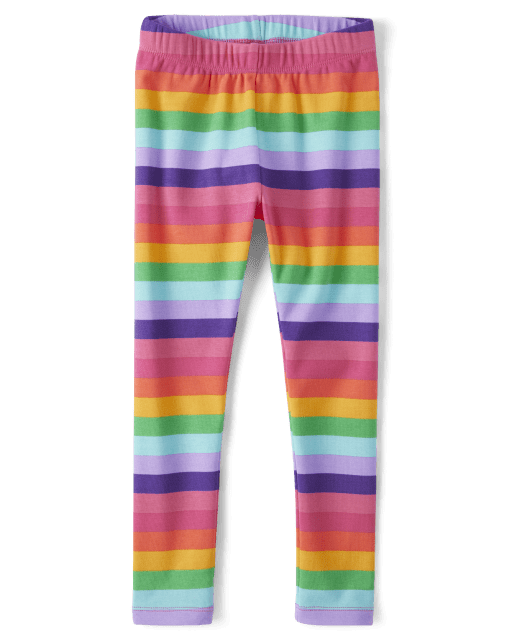 Girls Rainbow Striped Leggings - Classroom Cutie