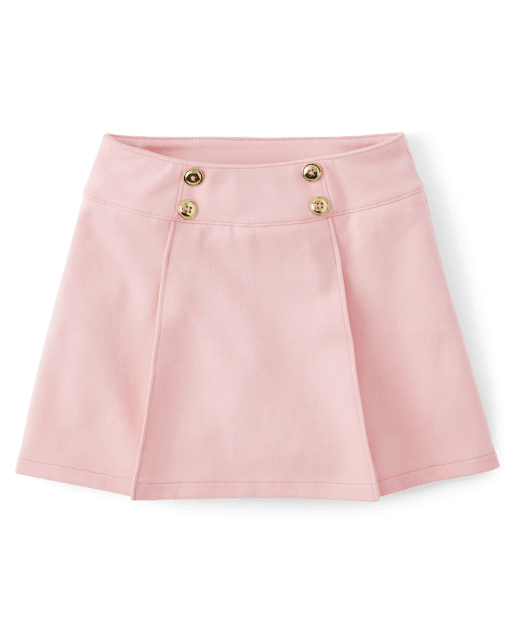 Girls Pleated Button Ponte Skort - Classroom Cutie