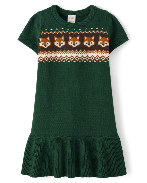 Vestidos Niña Intarsia Fox Fairisle Suéteres - Autumn Adventures