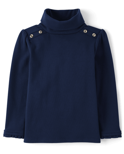 Top Niña De Cuello Alto Con Botones - Little Essentials