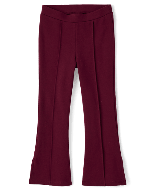 Girls Pintuck Ponte Flare Jeggings - Little Essentials