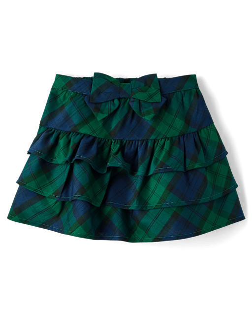 Girls Plaid Tiered Skirt - All Dressed Up