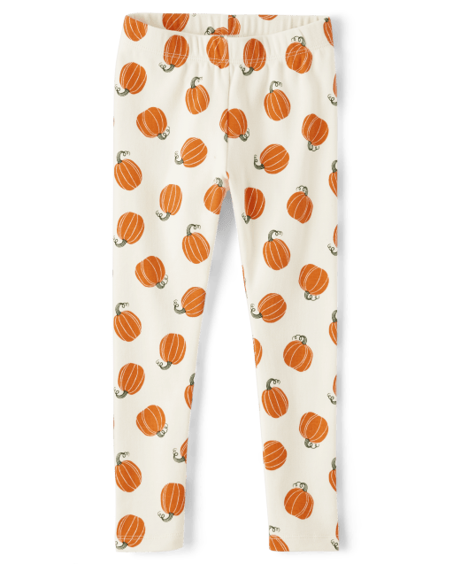 Girls Pumpkin Leggings - Autumn Adventures