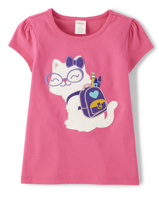 Girls Embroidered Cat Backpack Top - Classroom Cutie - view 1