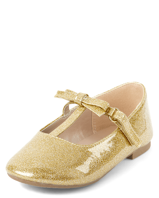 Girls Glitter T Strap Ballet Flats - All Dressed Up - view 2