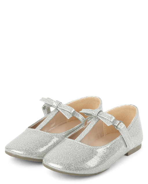 Girls Glitter T Strap Ballet Flats - All Dressed Up