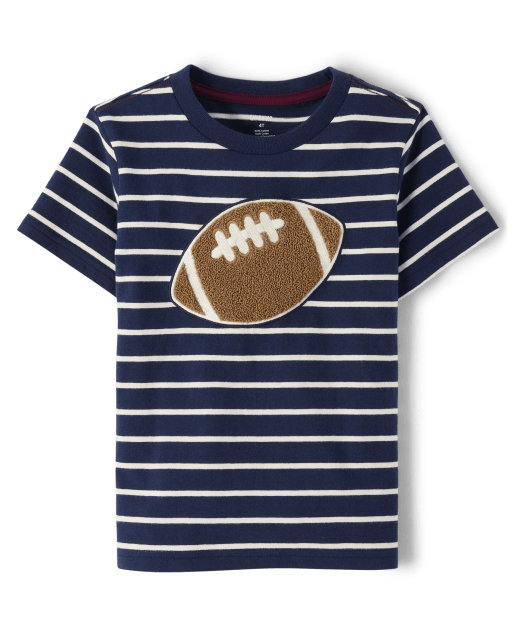 Boys Striped Embroidered Football Top - Classroom Cutie