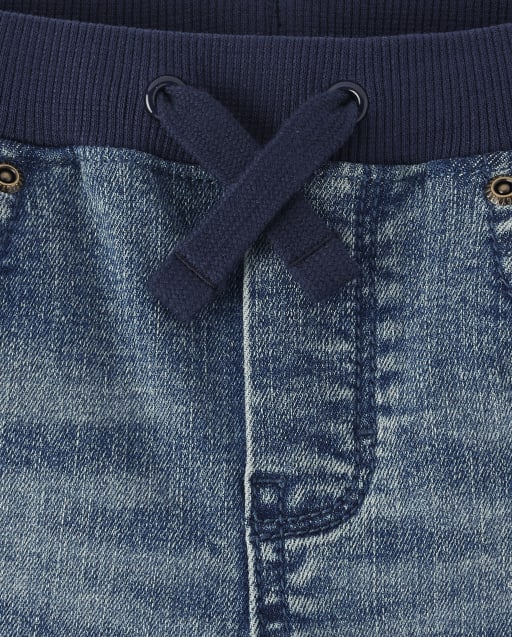 Boys Pull On Straight Jeans - Little Essentials - view 2