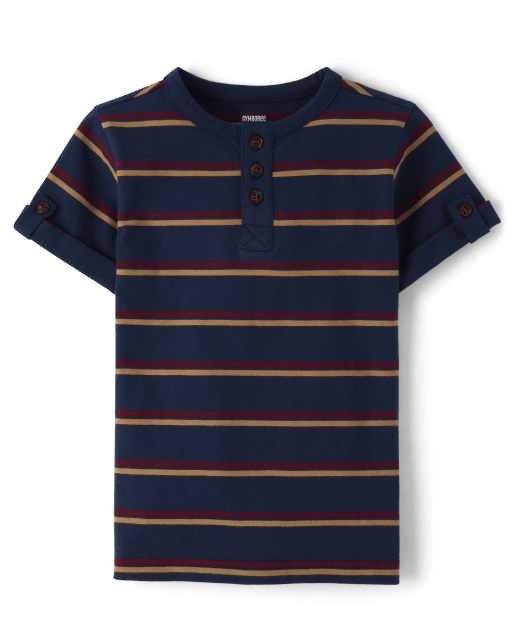 Boys Striped Henley Top - Classroom Cutie